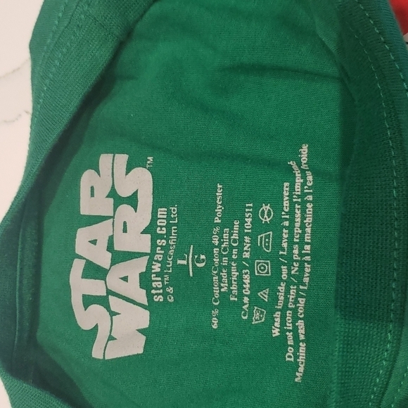 T-shirt Star Wars Yoda Christmas Mandalorian Jedi Lights Up Men's Large - Picture 7 of 9